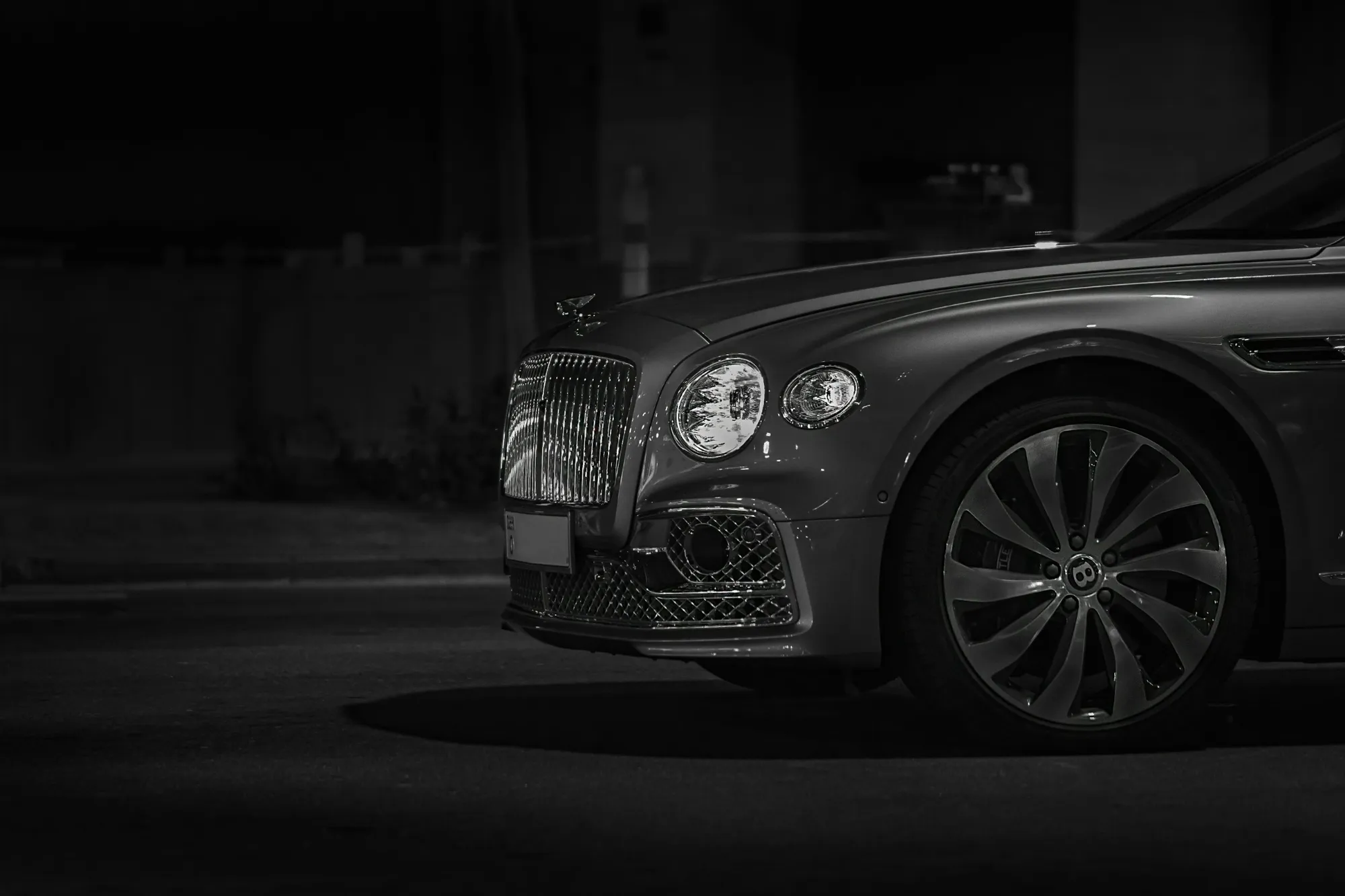 Luxury car at night
